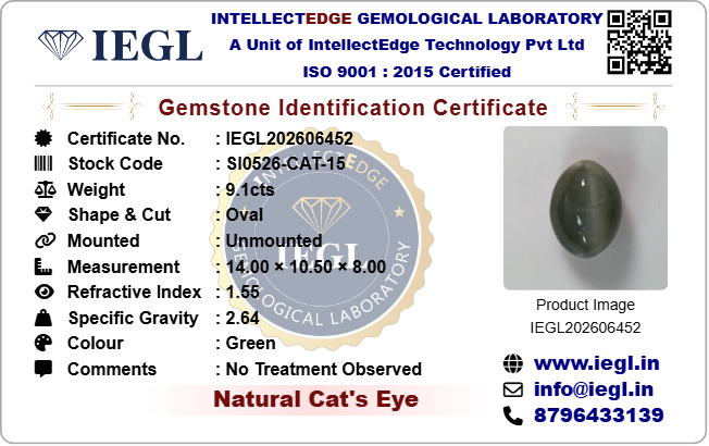 Cats Eye - 9.10 Carat