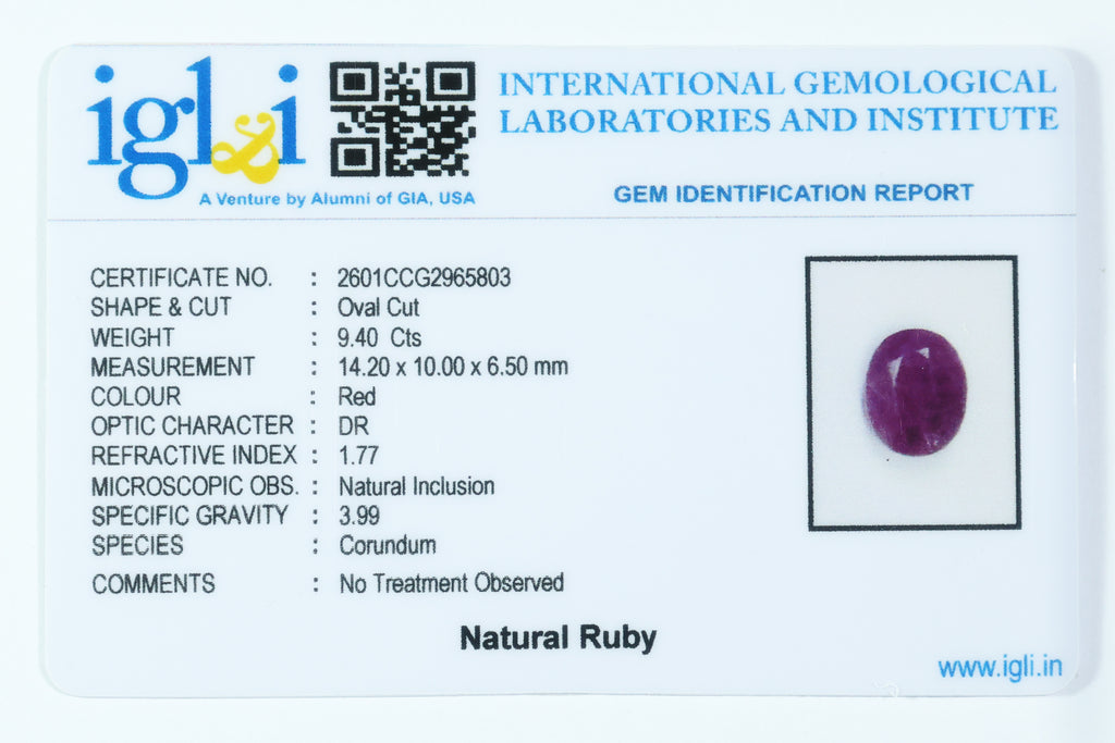 Indian Ruby 9.40 Carat