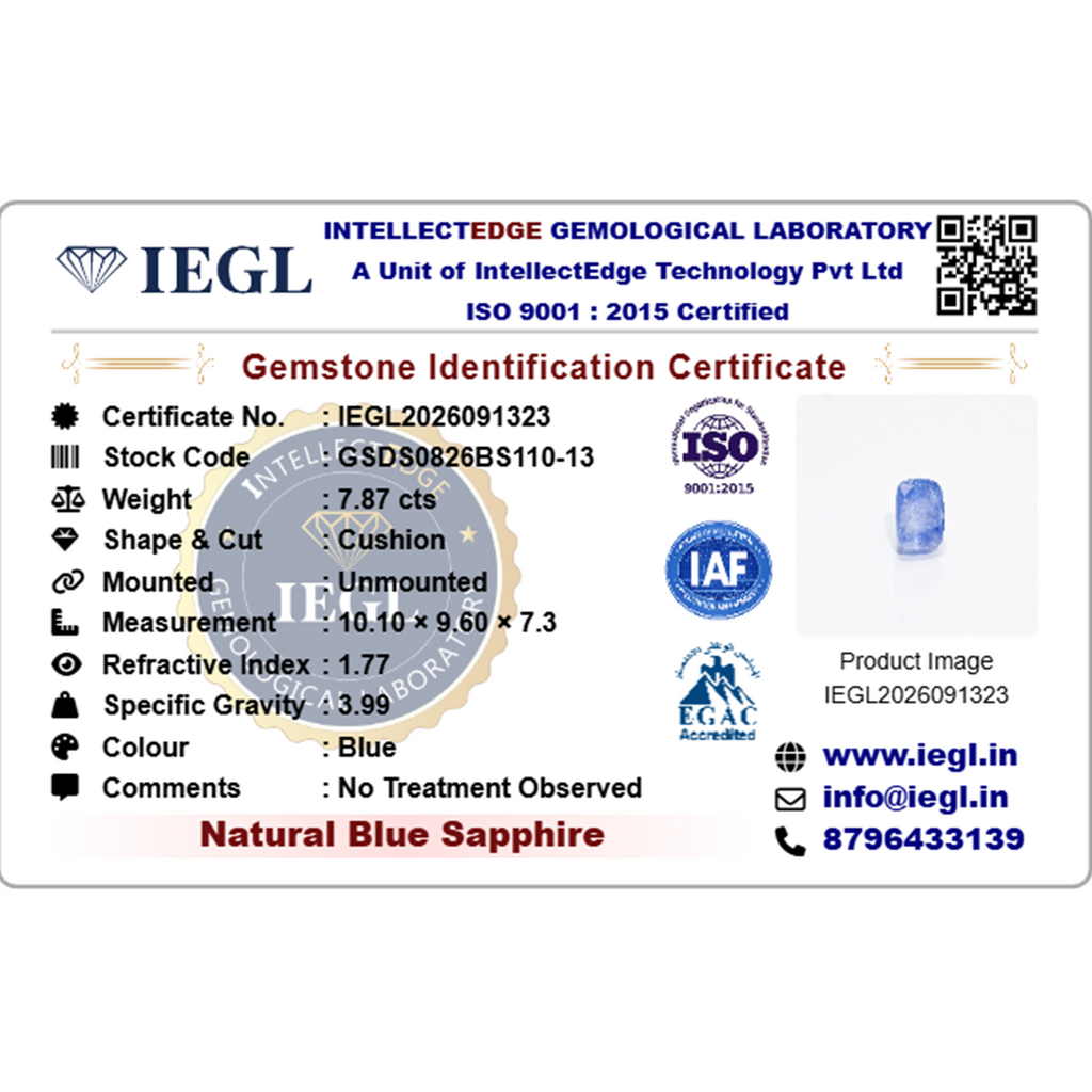 Ceylon Blue Sapphire - 7.87 Carat