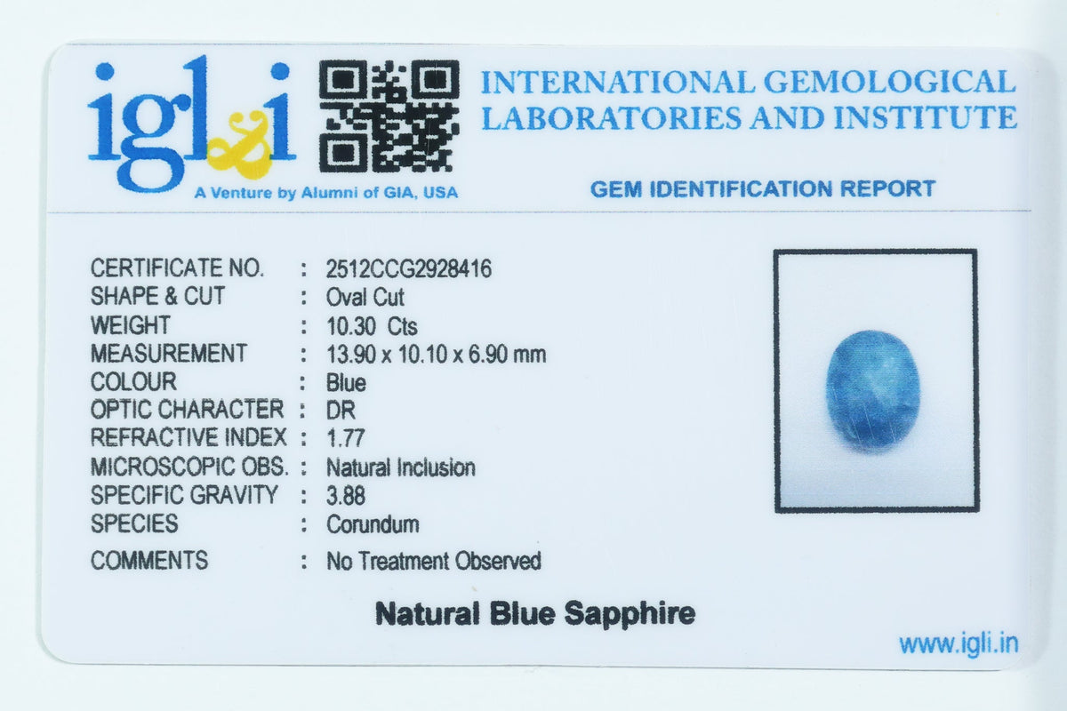 Blue Sapphire 10.30 Carat
