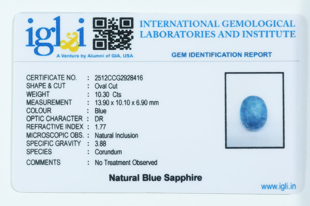 Blue Sapphire 10.30 Carat