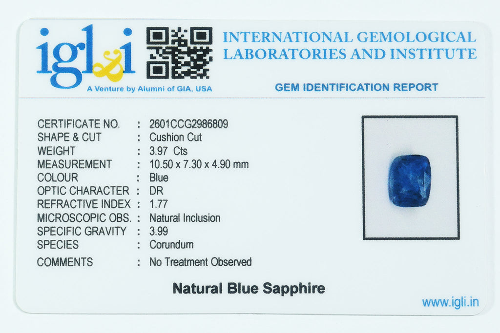 Blue Sapphire 3.97 Carat