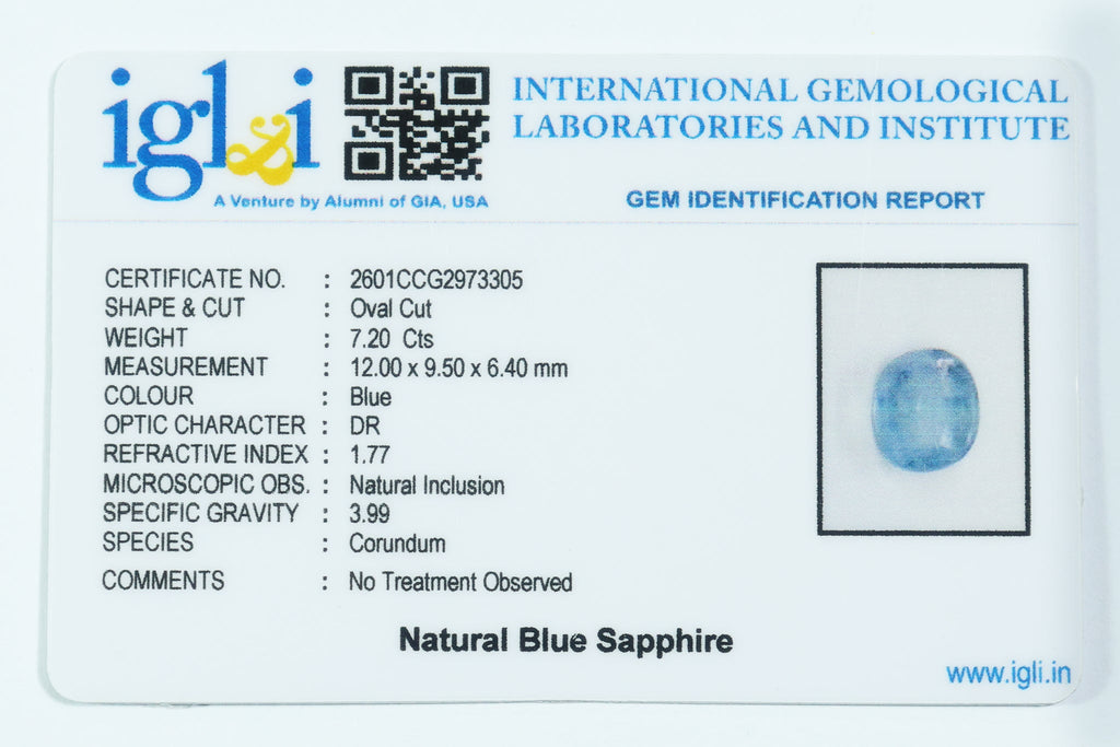 Blue Sapphire 7.20 Carat