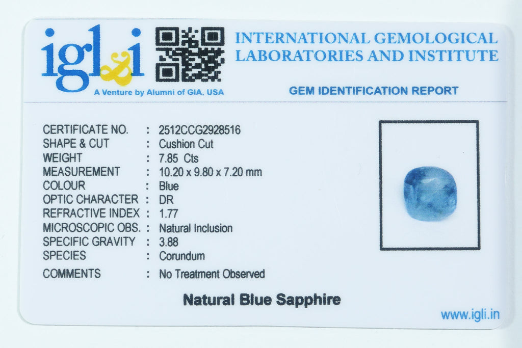 Blue Sapphire 7.85 Carat