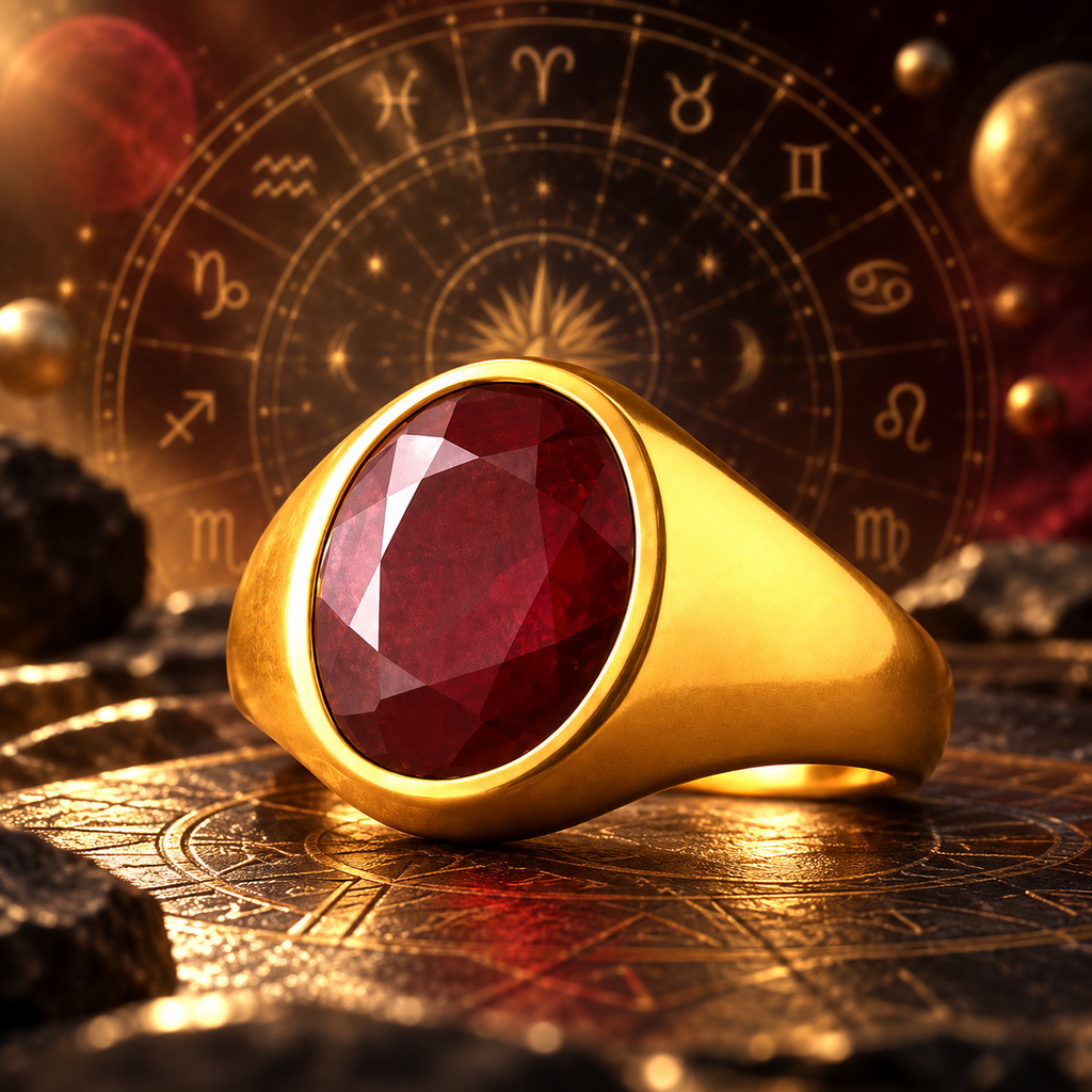 Ruby (Manikya) Panchdhatu Ring | Lab certified | Adjustable Ring
