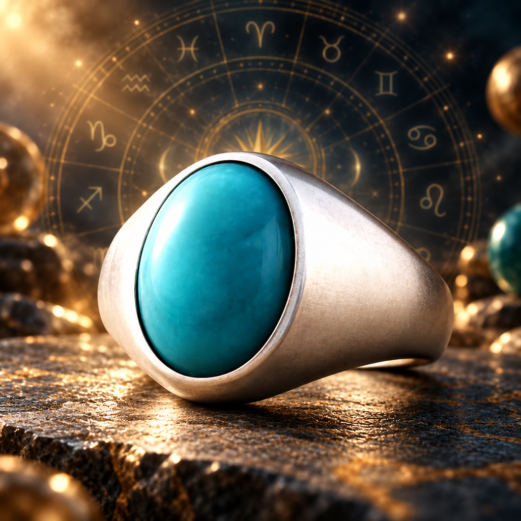 Turquoise Firoza Sterling Silver Ring | Lab certified | Adjustable Ring