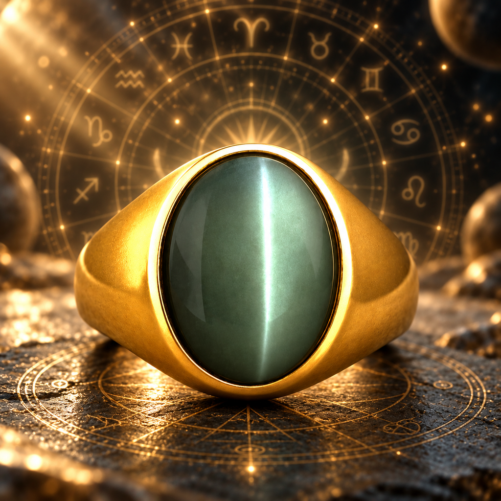 Natural Cat's Eye Panchdhatu Ring | Lab certified | Adjustable Ring