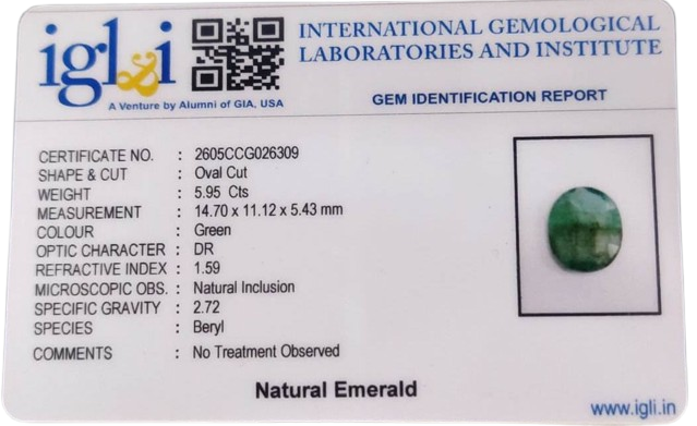 Brazilian Emerald - 5.95 Carat