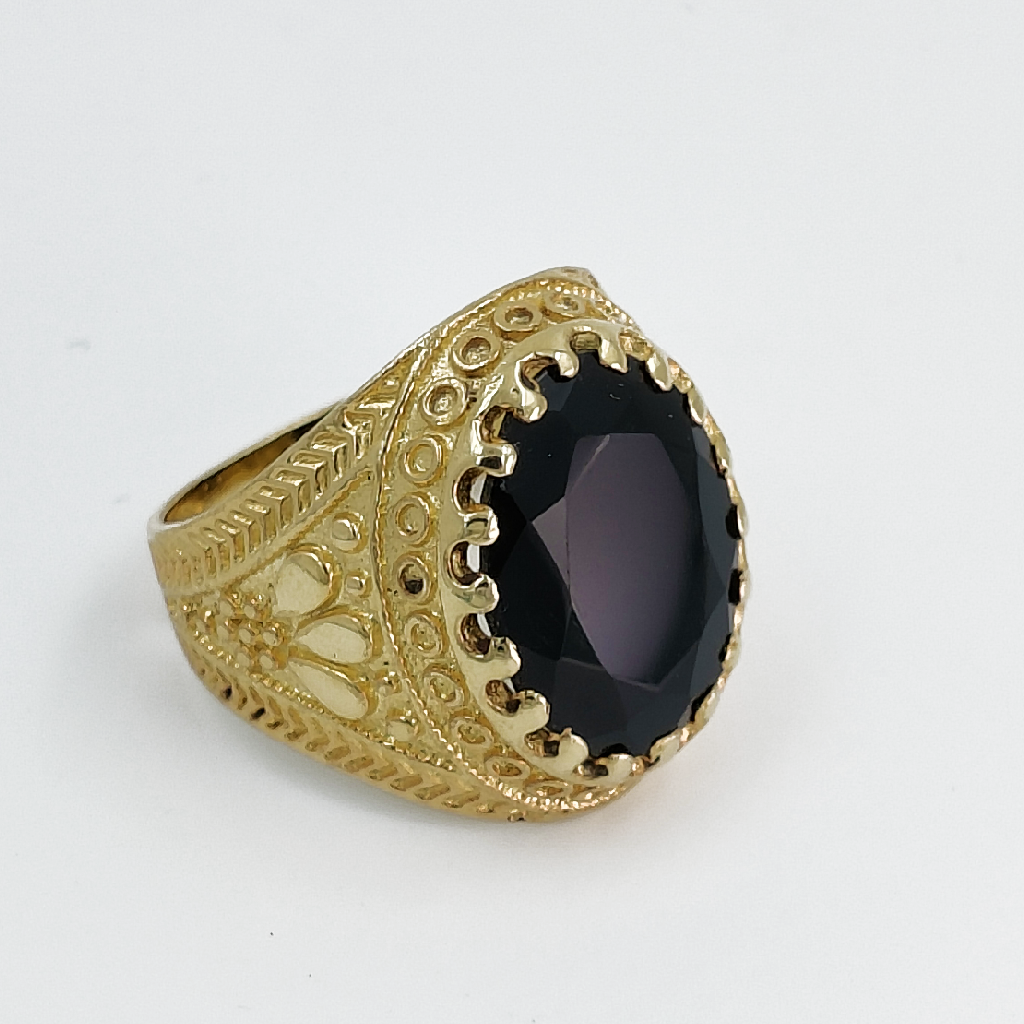 Royal Black Agate Ring (10.30 Carat)