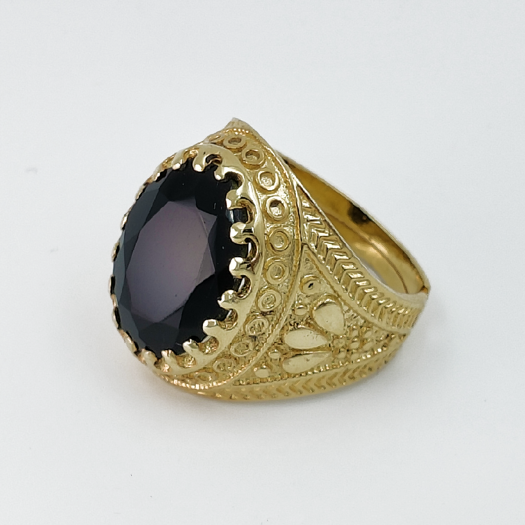 Royal Black Agate Ring (10.30 Carat)