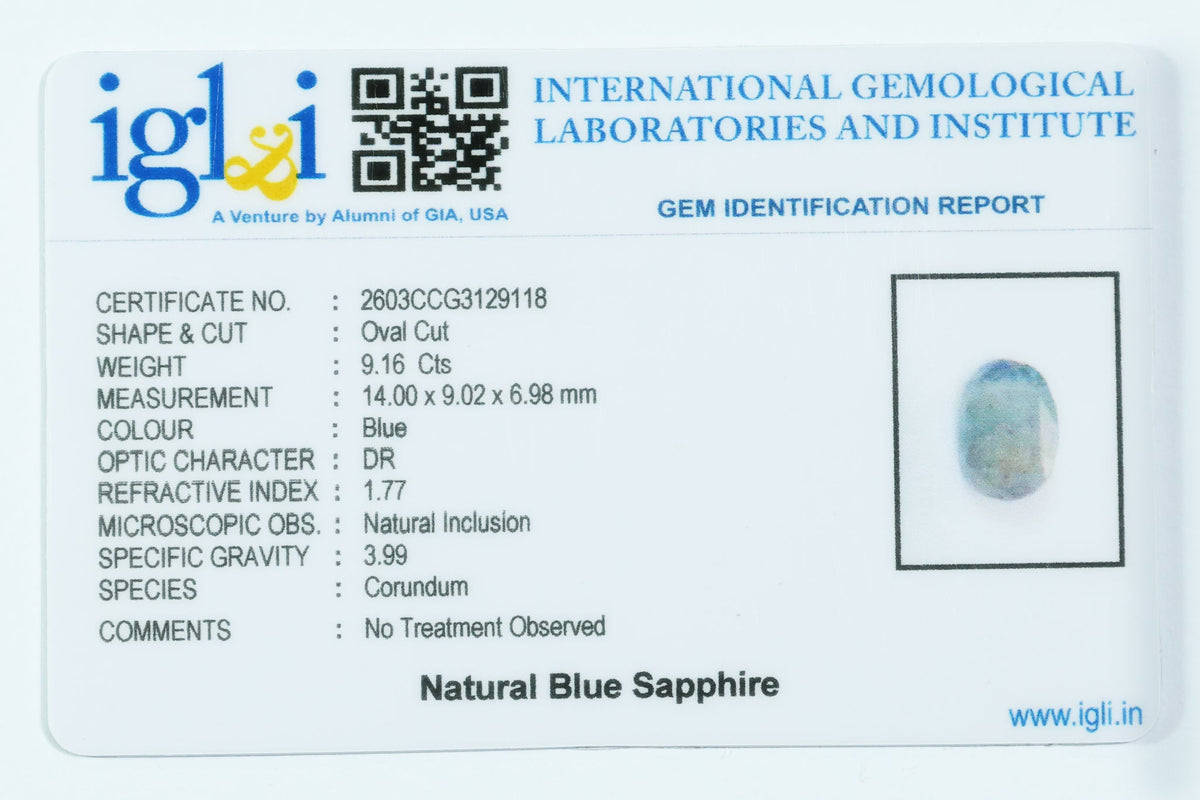 Blue Sapphire - 9.16 Carat