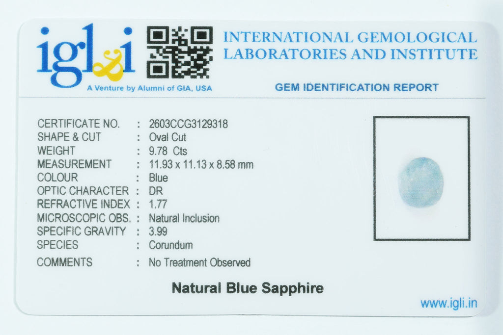 Blue Sapphire - 9.78 Carat