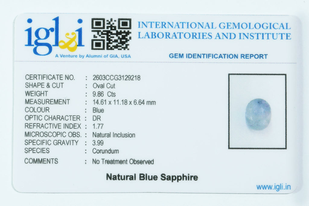 Blue Sapphire - 9.86 Carat
