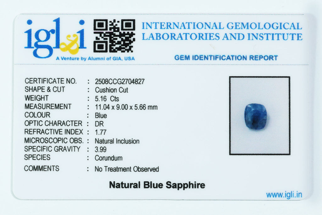 Blue Sapphire 5.16 Carat
