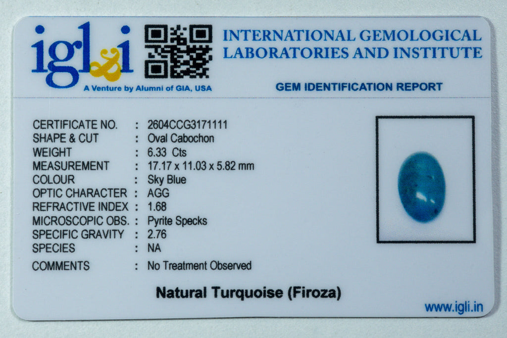 turquoise 6.33 carat certificate image