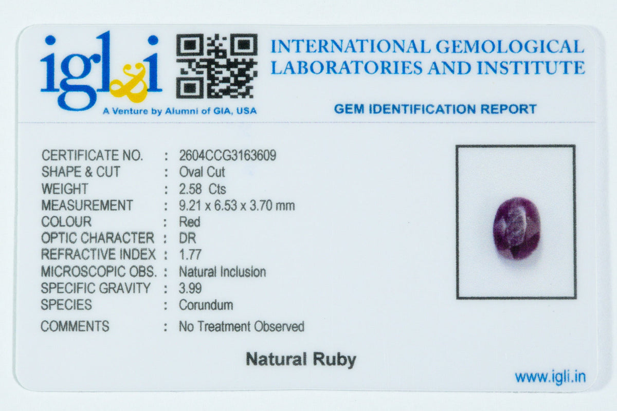african ruby 2.58 carat certificate image