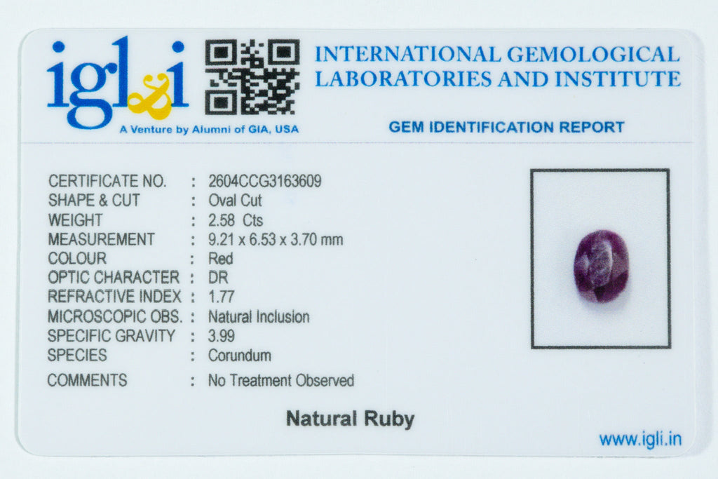african ruby 2.58 carat certificate image