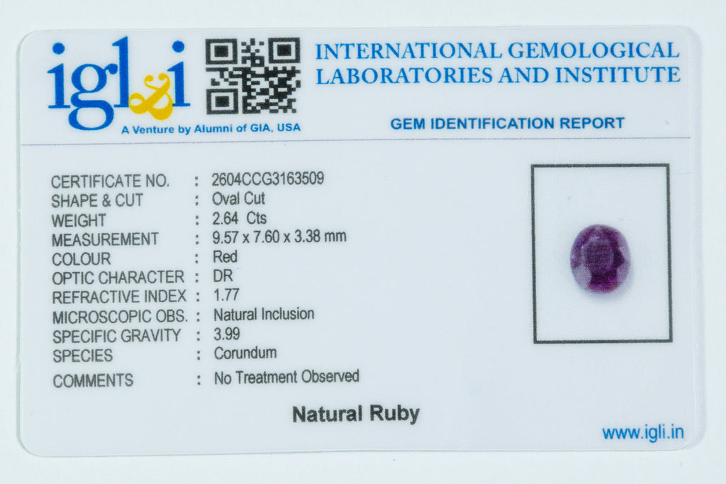 african ruby 2.64 carat certificate image