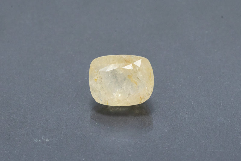 Natural Yellow Sapphire Front View Cushion Shape