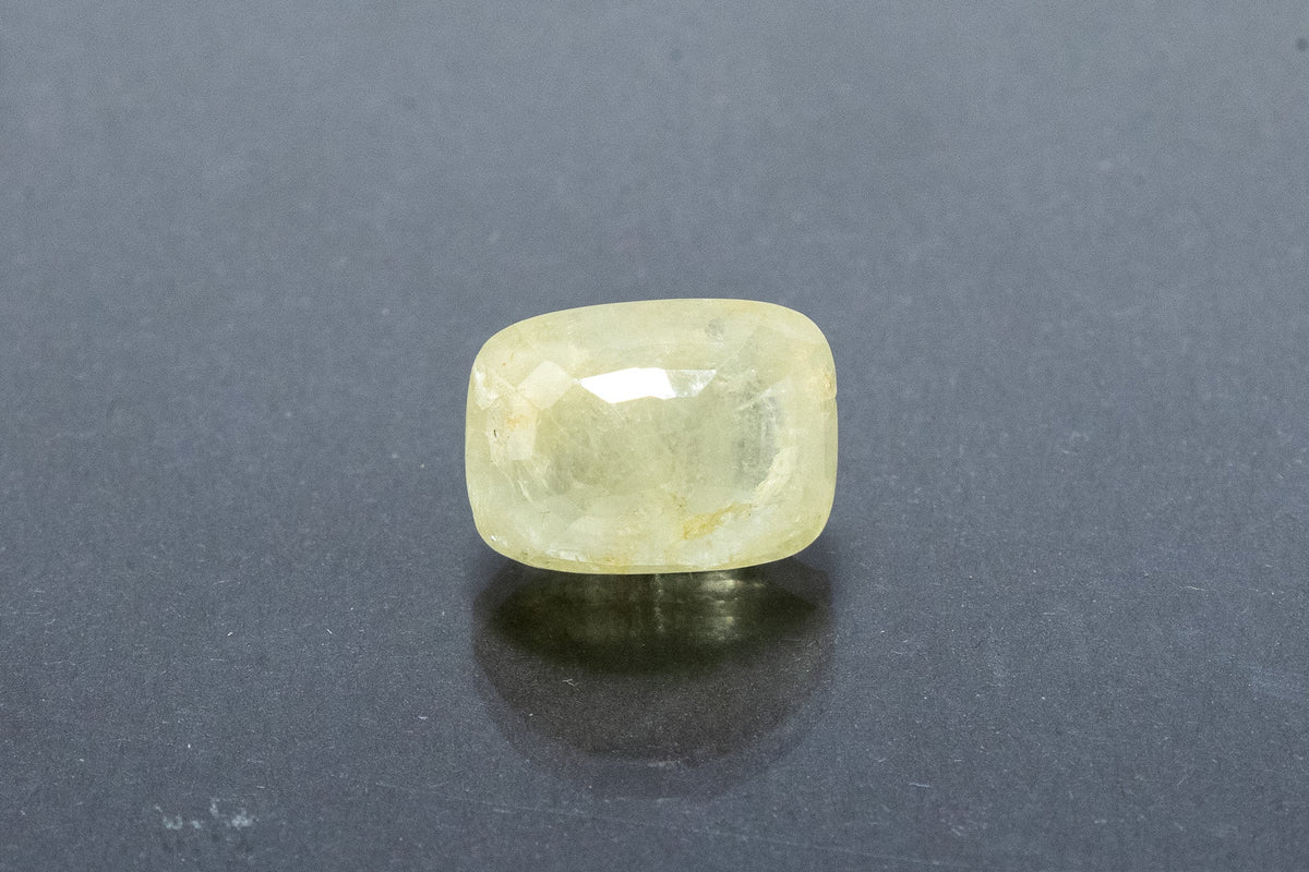 Natural Yellow Sapphire Back View Cushion Shape