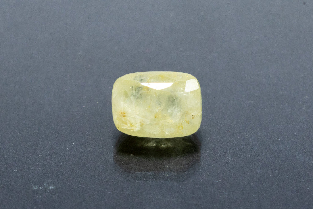 Natural Yellow Sapphire Front View Cushion Shape
