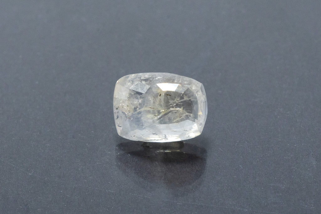 Natural Yellow Sapphire Back View Cushion Shape