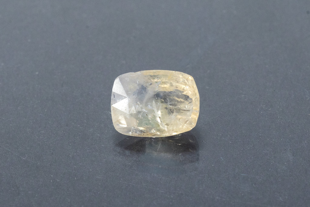 Natural Yellow Sapphire Front View Cushion Shape