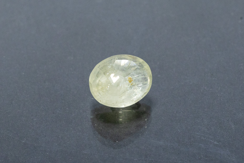 Natural Yellow Sapphire Back View Oval Shape