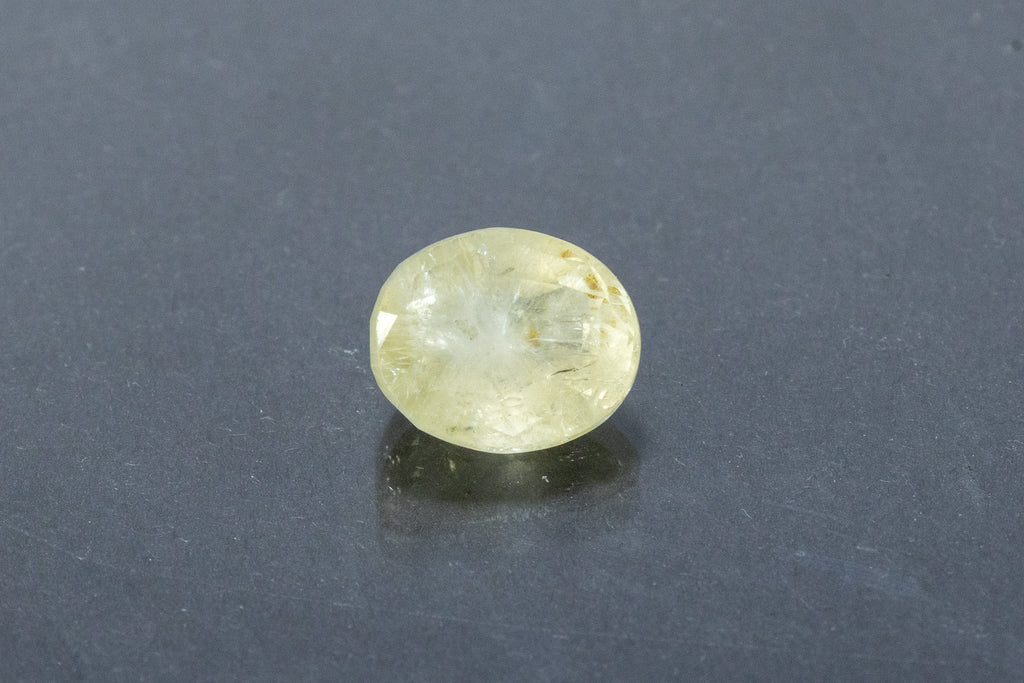 Natural Yellow Sapphire Front View Oval Shape