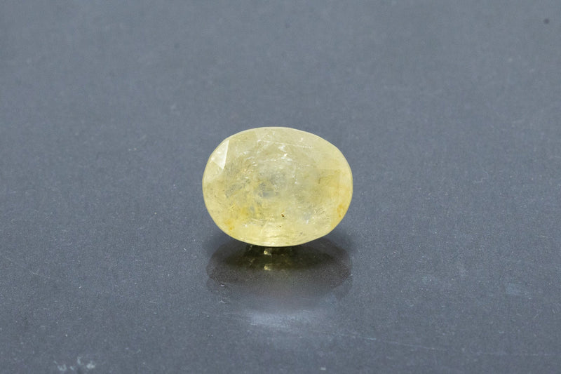 Natural Yellow Sapphire Front View Oval Shape