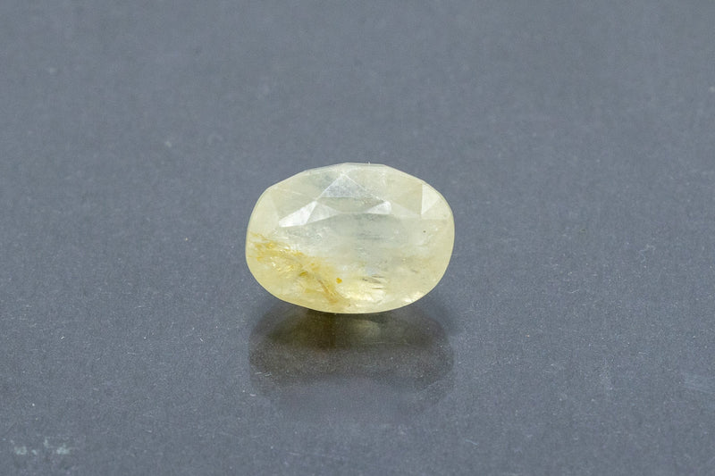 Natural Yellow Sapphire Front View Oval Shape