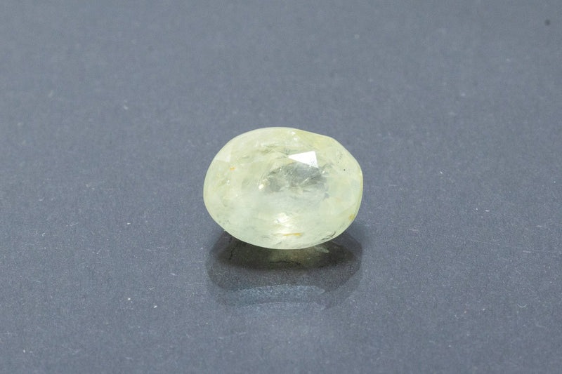Natural Yellow Sapphire Front View Oval Shape