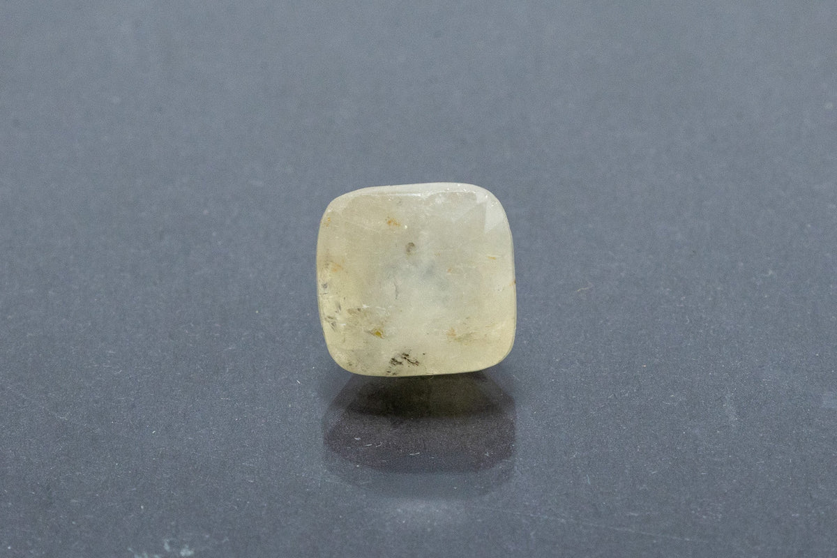 Natural Yellow Sapphire Front View Cushion Shape