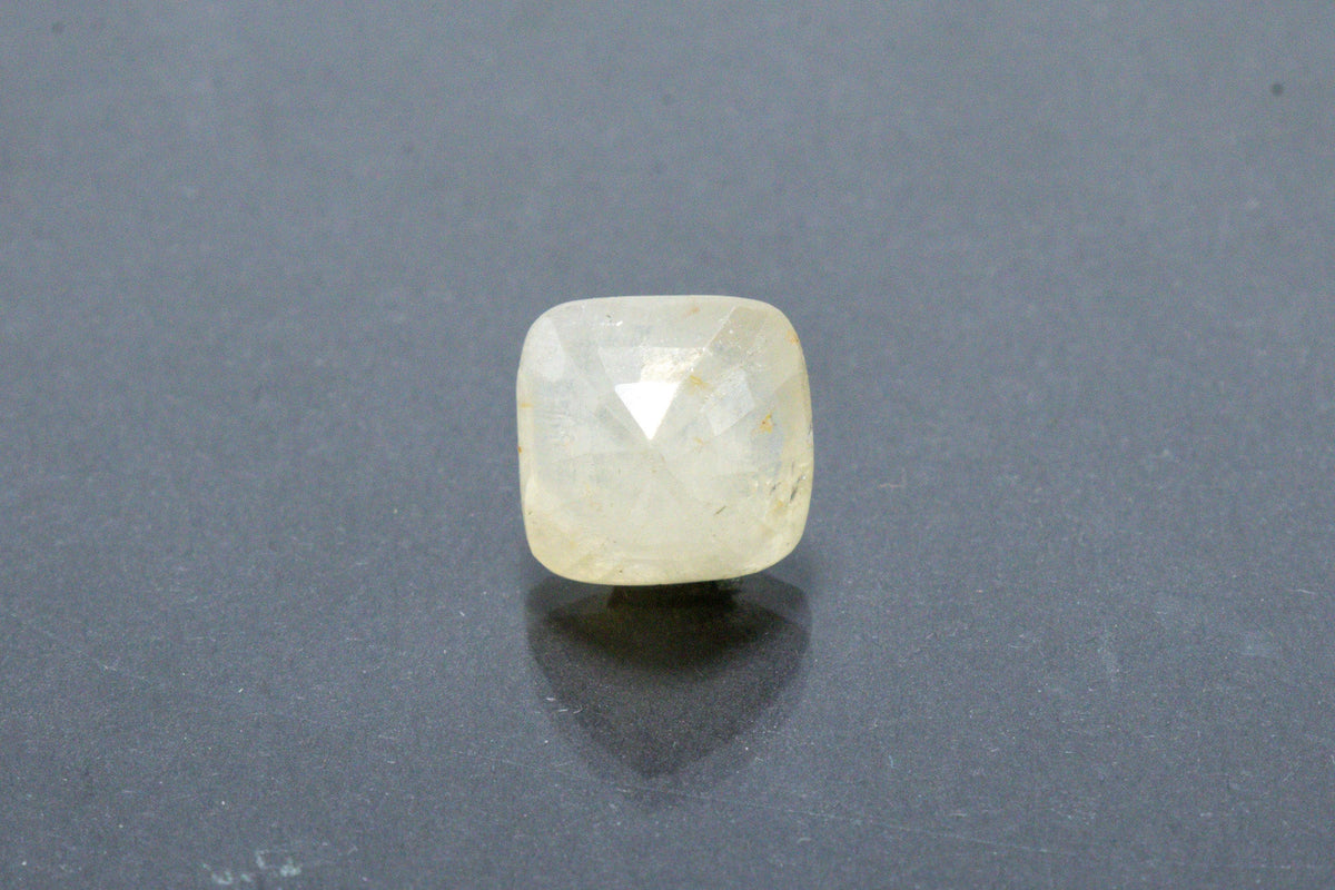 Natural Yellow Sapphire Back View Square Shape