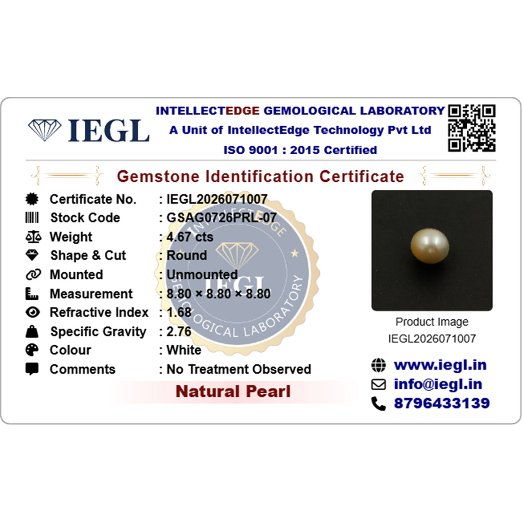 pearl 4.67 carat certificate image