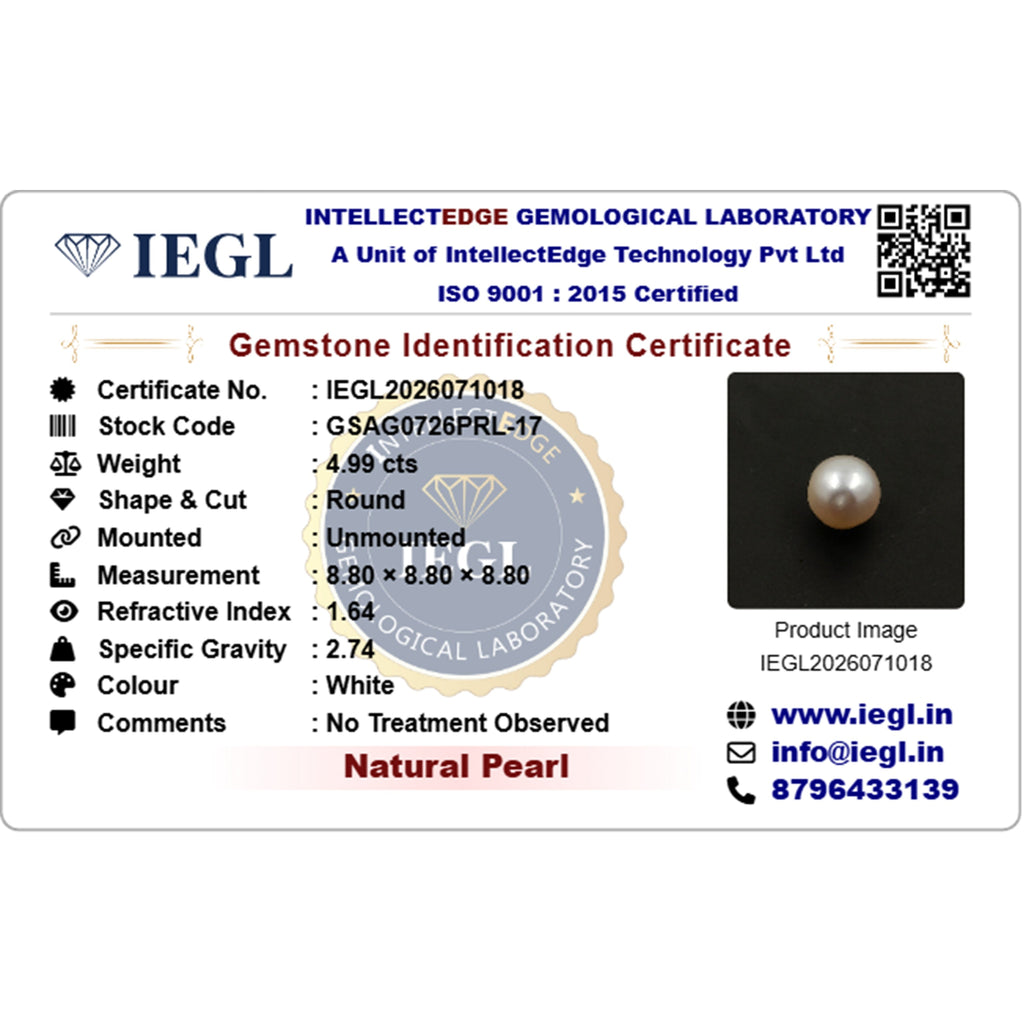pearl 4.99 carat certificate image