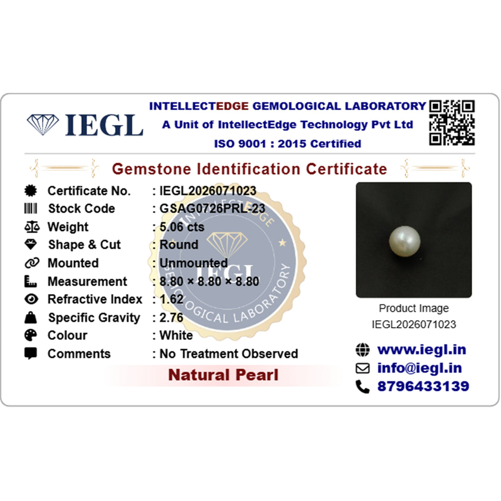 pearl 5.06 carat certificate image