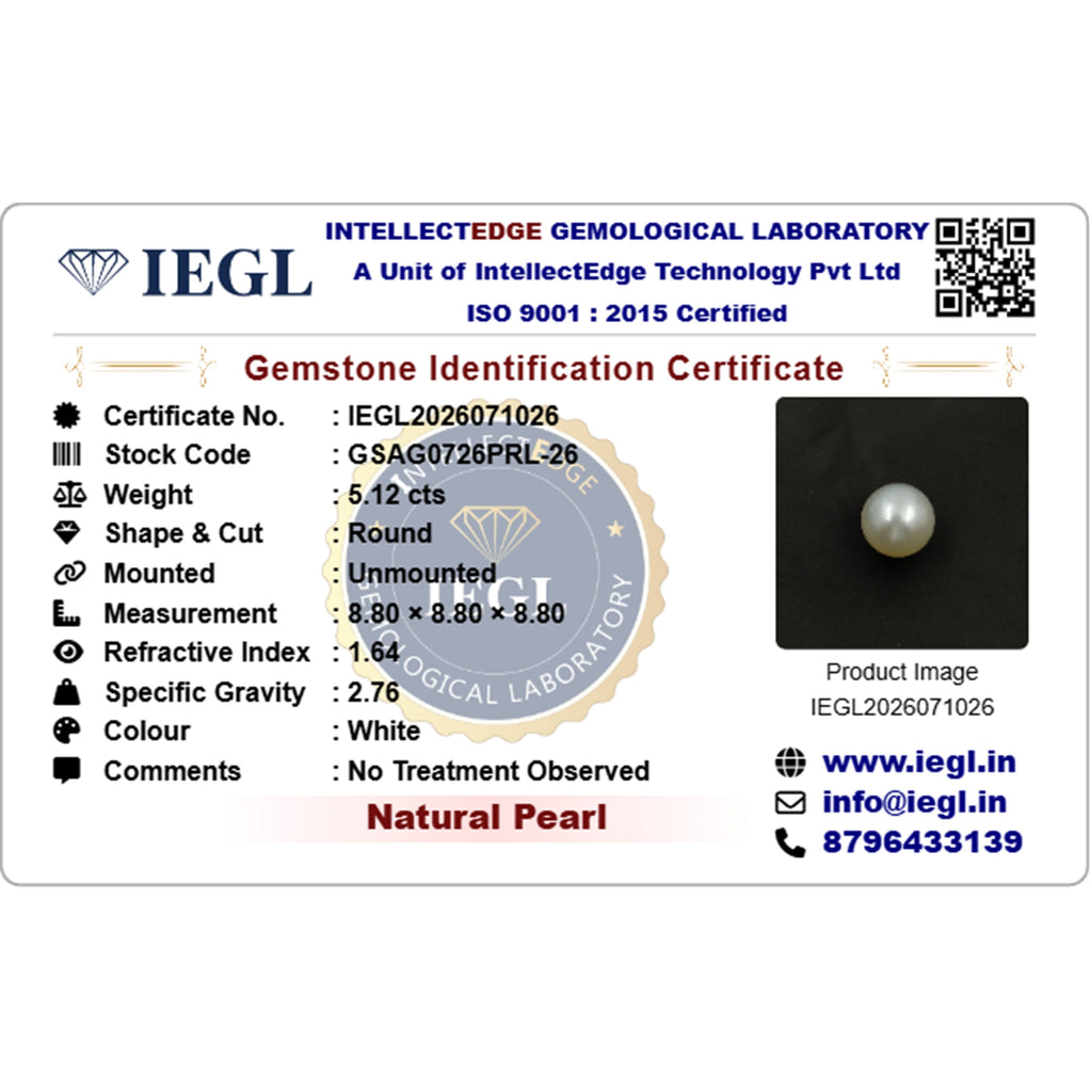 pearl 5.12 carat certificate image