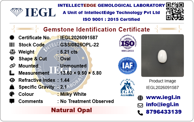 opal 5.21 carat certificate image