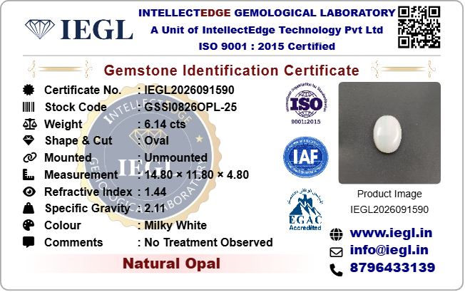 opal 6.14 carat certificate image