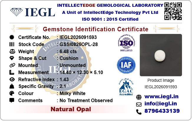 opal 6.48 carat certificate image