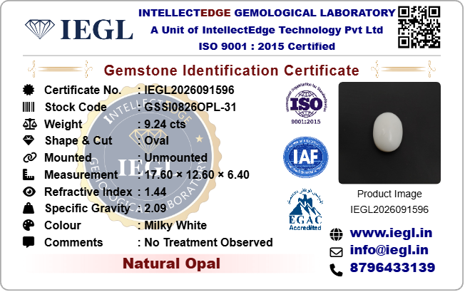 opal 9.24 carat certificate image