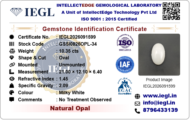 opal 10.35 carat certificate image