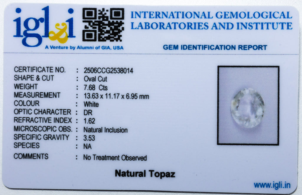 Natural Topaz 7.68 Carat