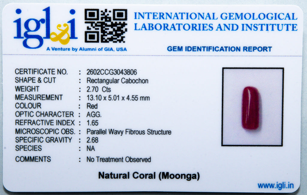 Coral Moonga 2.70 Carat