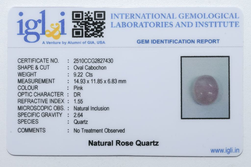 Rose Quartz 9.22 Carat