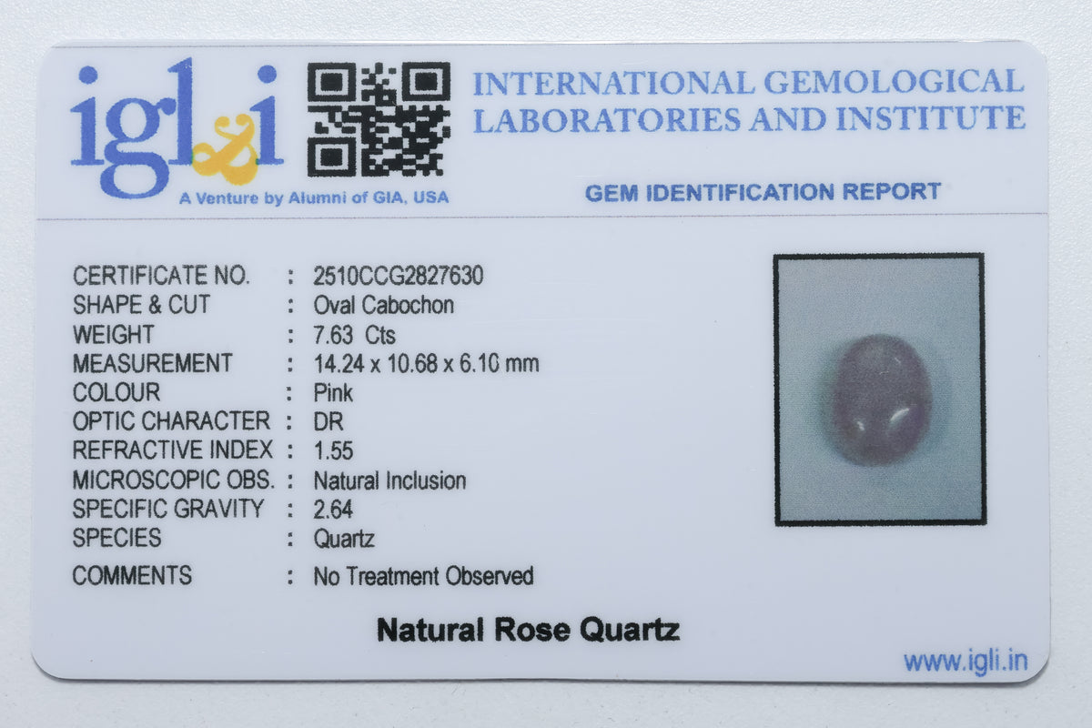 Rose Quartz 7.63 Carat