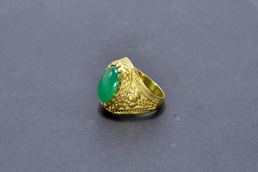 Green Onyx Designer Ring (10 Ratti)