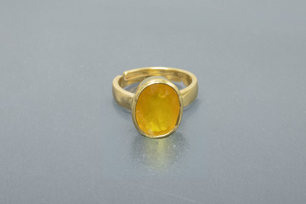 Premium Yellow Sapphire Ring (10 Ratti)