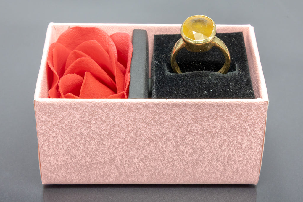 Premium Yellow Sapphire Ring (10 Ratti)